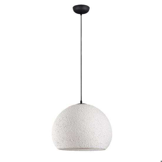 Lampadario fatto a mano sfera in resina e carta bianca