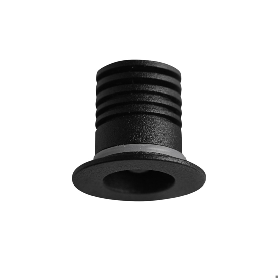 Faretto nero tondo da incasso led per bagno doccia 1w 3000k