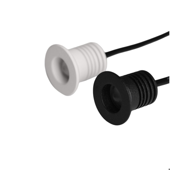 Faretto nero tondo da incasso led per bagno doccia 1w 3000k