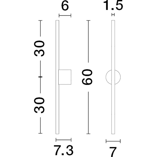 Applique da parete moderna nera bacchetta led 10w 3000k