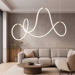 Lampadario oro tubo led silicone moderna