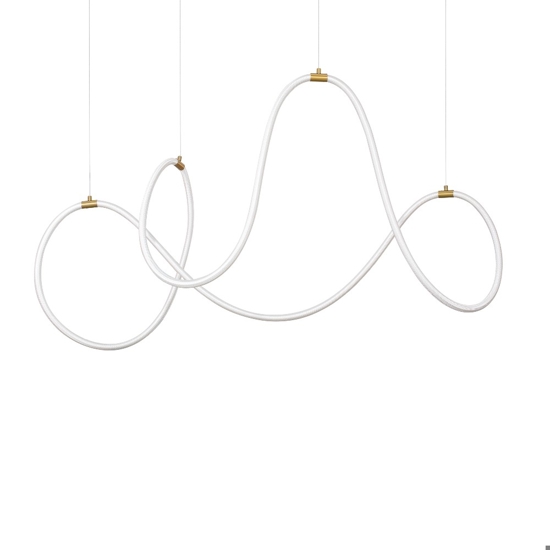 Lampadario oro tubo led silicone moderna