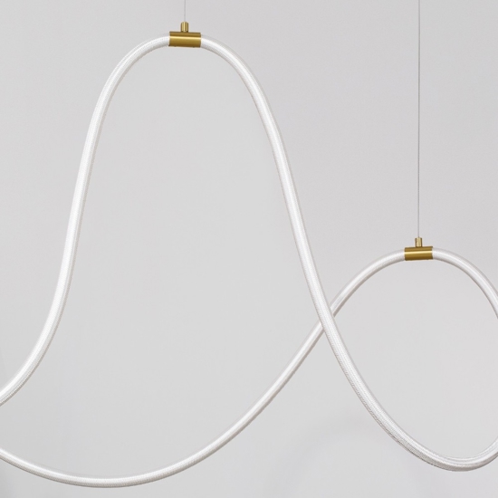 Lampadario oro tubo led silicone moderna
