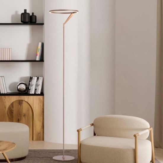 Lampada da terra a piantana moca caffe moderna led 26w 3000k biemissione