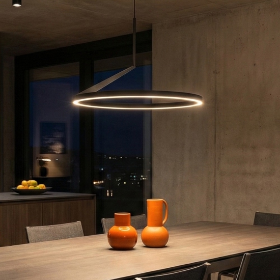 Lampadario a sospensione nero biemissione moderno led 2700k-3000k-4000k