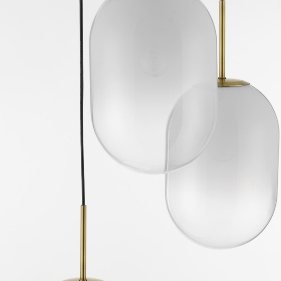 Lampadario per camera da letto oro vetri sfumati bianchi
