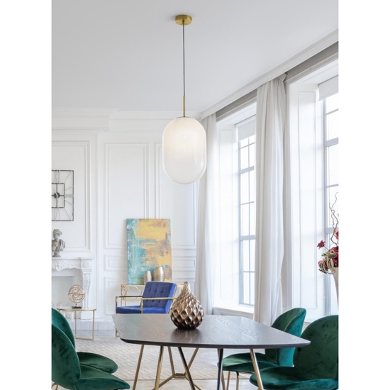 Lampada oro di vetro a sospensione sfrumato bianco