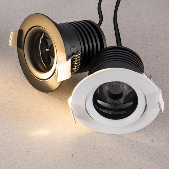 Faretto incasso led bianco orientabile per cartongesso 2w 3000k