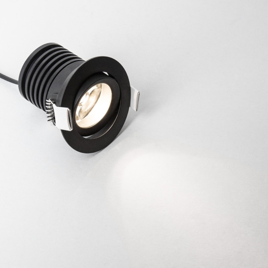 Faretto nero led incasso orientabile 2w 3000k
