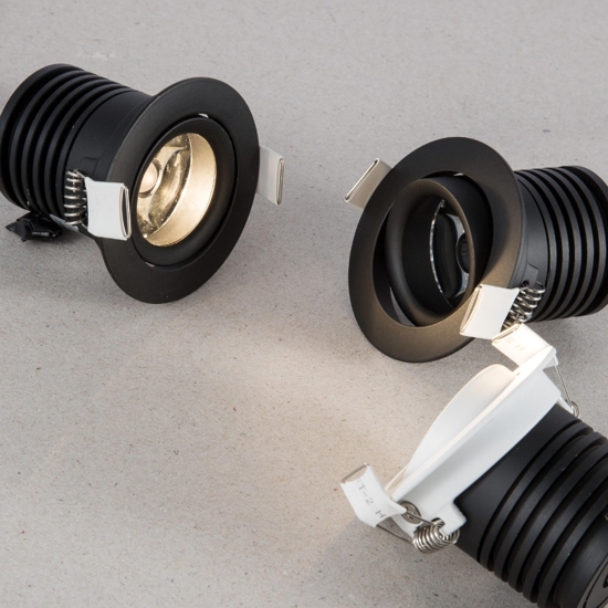 Faretto nero led incasso orientabile 2w 3000k