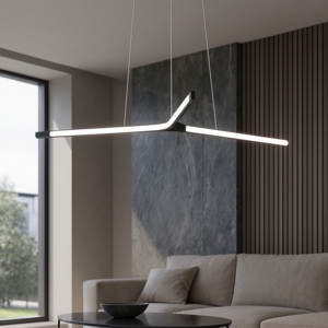 Lampadario design moderno nero led 45w 3000k per soggiorno