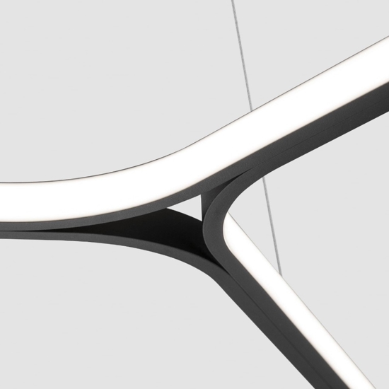 Lampadario design moderno nero led 45w 3000k per soggiorno