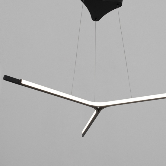 Lampadario design moderno nero led 45w 3000k per soggiorno