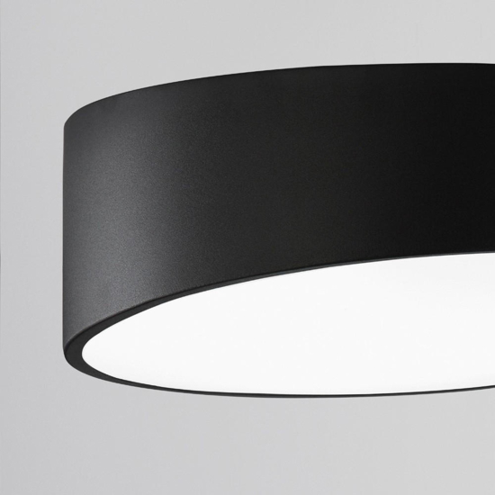 Plafoniera per camera da letto nera moderna tonda
