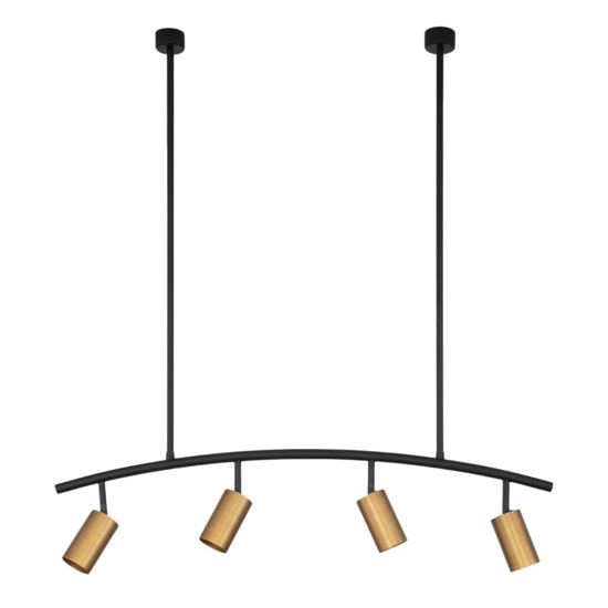 Lampadario da soffitto per cucina nero oro spot orientabili