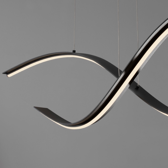 Lampadario led 2700k-3000k-4000k nero design per isola penisola cucina