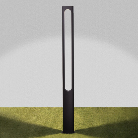 Lampione alto per giardino moderno led 21w 3000k antracite