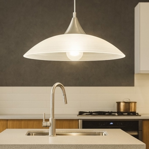 Eglo lazolo lampadario per cucina piatto in vetro bianco
