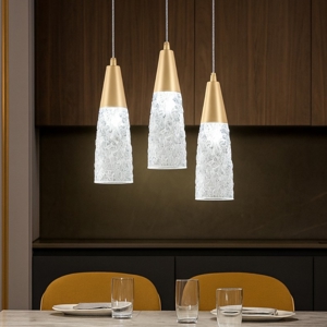 Lampadario contemporaneo 3 luci oro per soggiorno