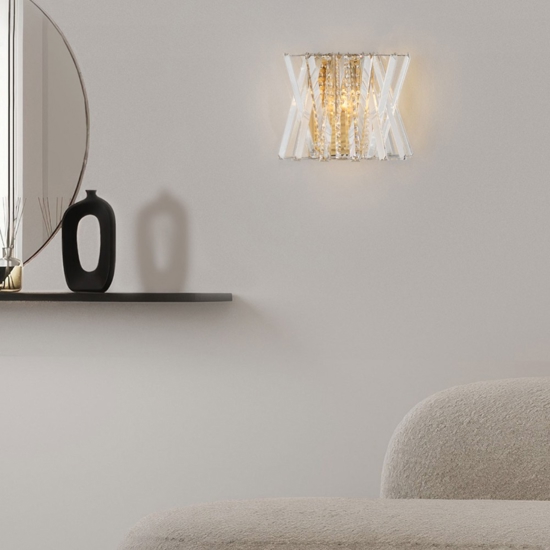 Applique oro di cristalli da parete stile contemporaneo