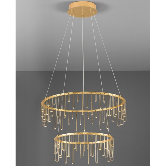 Lampadario led 41w 3000k oro ramato design moderno per soggiorno