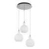 Lampadario per camera con soffitto basso vetri bianchi pendenti