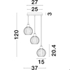 Lampadario per camera con soffitto basso vetri bianchi pendenti