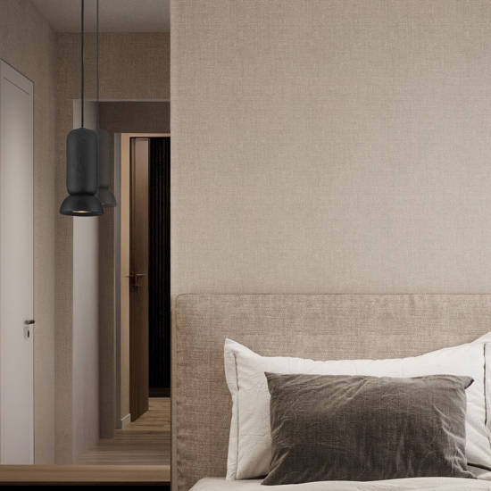 Lampada a sospensione di ceramica nera design moderna