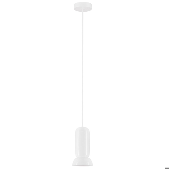 Lampada a sospensione di ceramica bianca lucida moderna per comodini