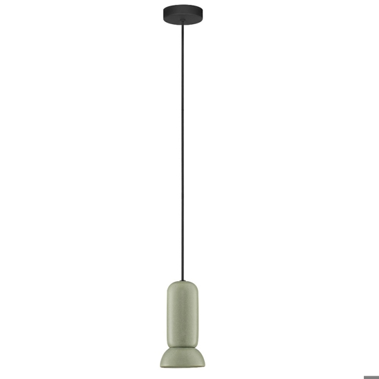 Lampada a sospensione verde satinato di ceramica