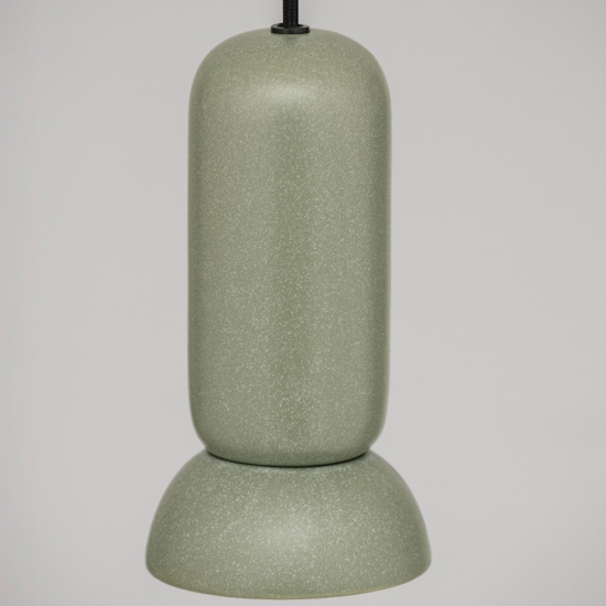 Lampada a sospensione verde satinato di ceramica