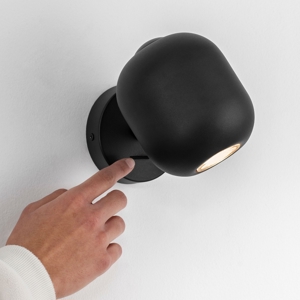 Applique da comodino per camera da letto orientabile nera moderna