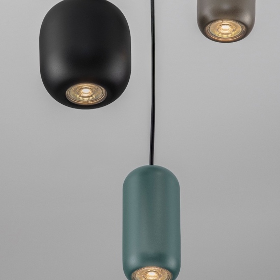 Lampadario a sospensione per soggiorno moderno nero marrone verde