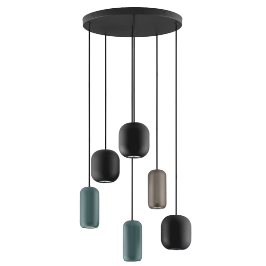 Lampadario con pendenti a sospensione multicolor moderno per soggiorno
