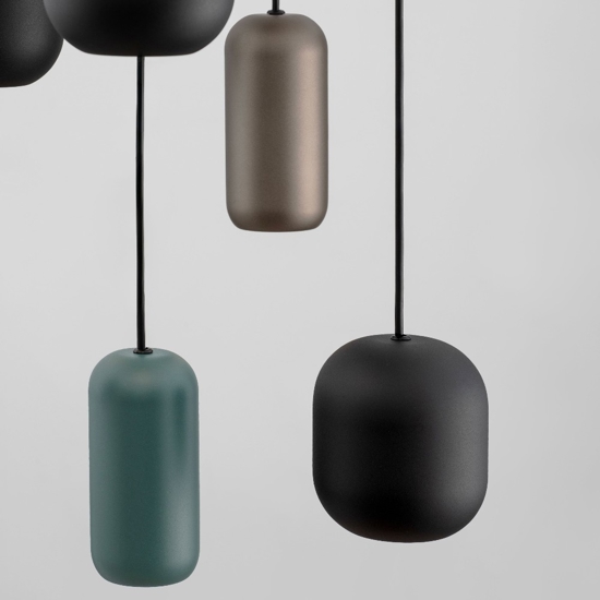 Lampadario con pendenti a sospensione multicolor moderno per soggiorno