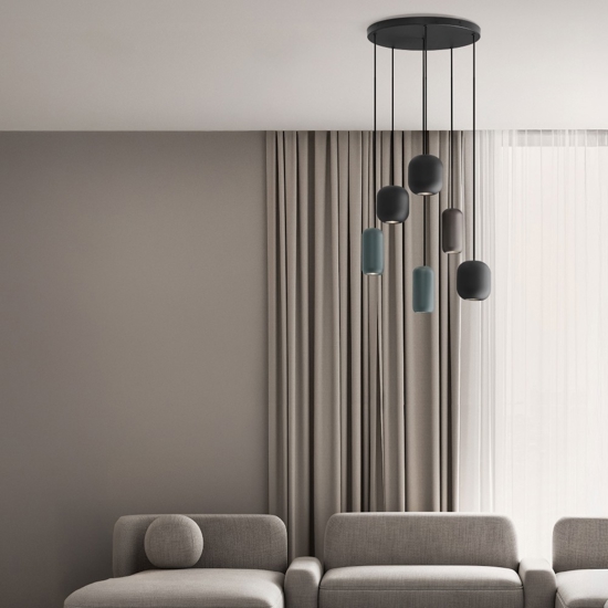 Lampadario con pendenti a sospensione multicolor moderno per soggiorno