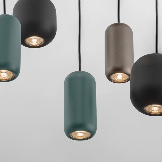 Lampadario con pendenti a sospensione multicolor moderno per soggiorno