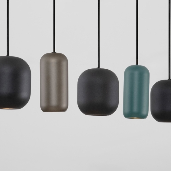 Lampadario con pendenti a sospensione multicolor per sala da pranzo