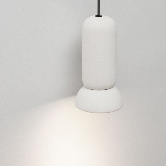 Lampada a sospensione in ceramica bianco opaco moderna per comodini