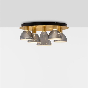 Plafoniera design moderno 5 luci le vedri grigio fumo