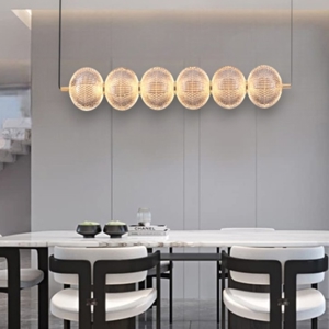Lampadario orizzontale stile contemporaneo per tavolo soggiorno
