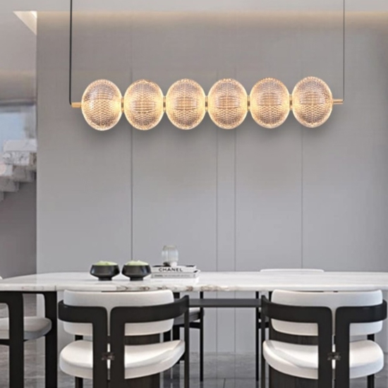 Lampadario orizzontale stile contemporaneo per tavolo soggiorno
