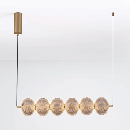 Lampadario orizzontale stile contemporaneo per tavolo soggiorno