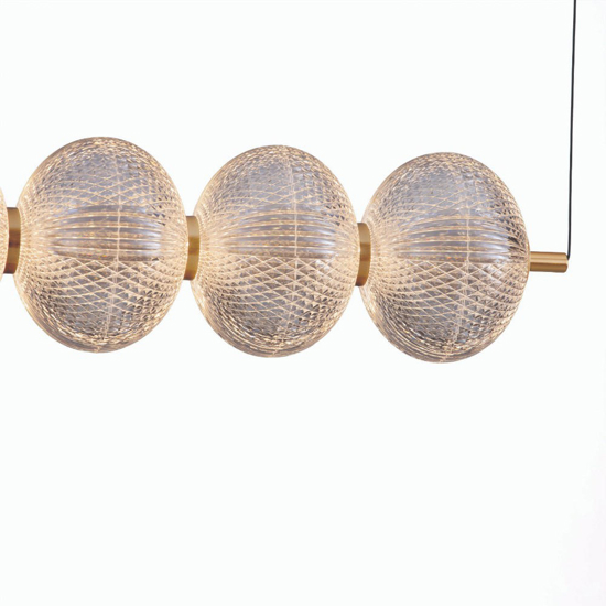 Lampadario orizzontale stile contemporaneo per tavolo soggiorno