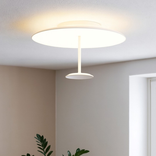 Plafoniera nina moderna bianca led 15w 3000k dimmerabile