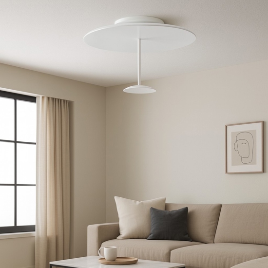 Plafoniera nina moderna bianca led 15w 3000k dimmerabile