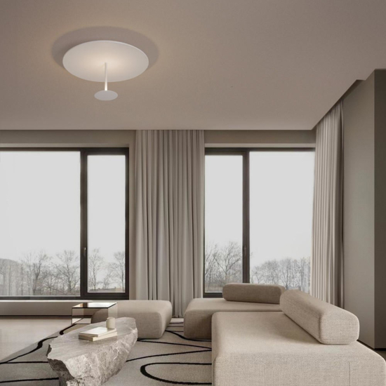 Plafoniera nina moderna bianca led 15w 3000k dimmerabile