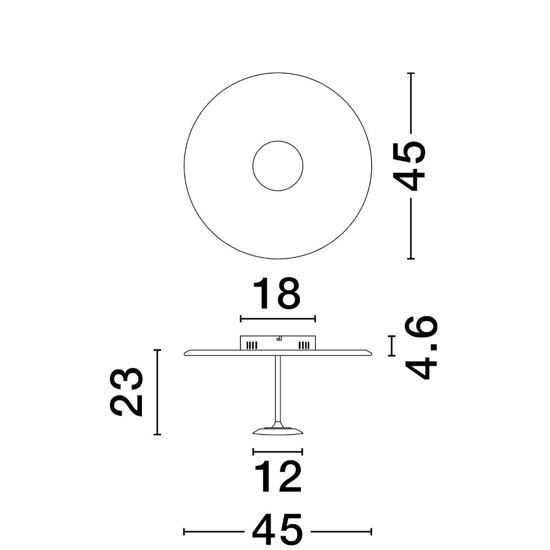 Plafoniera nina moderna bianca led 15w 3000k dimmerabile
