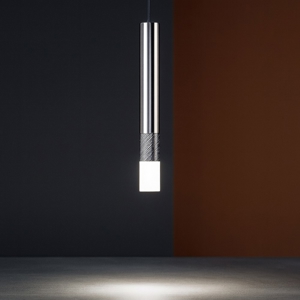 Lampada a sospensione cromata h25 cm led 2w 3000k linea light puccini ca107dchwdi