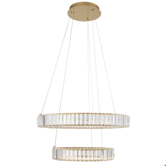 Lampadario di vetro cerchi led per soggiorno contemporaneo
